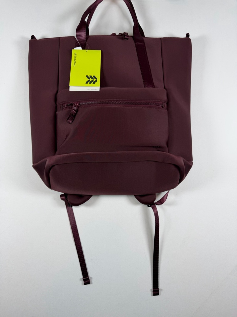 All in Motion™ Faux Neoprene Backpack Tote - Maroon - Picture 6 of 9